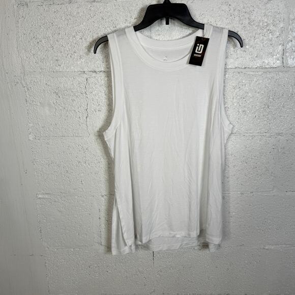 ID Ideology Women's Flowy Side-Slit Knit Tank Top white Large - Picture 1 of 5